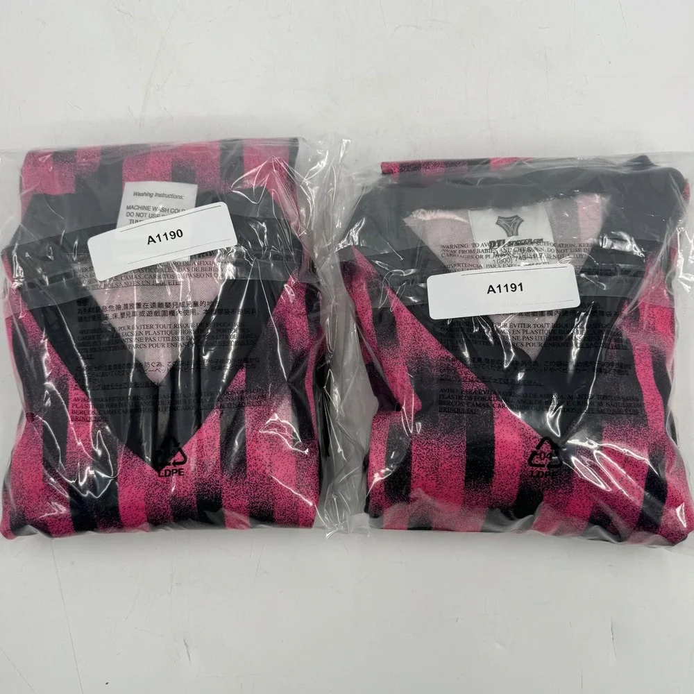 DTI‎ Soccer Jersey Kids AM Pink Black Geometric Long Sleeve V Neck Made USA
